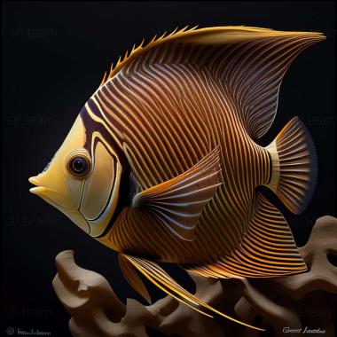 3D model Chaetodon collare (STL)